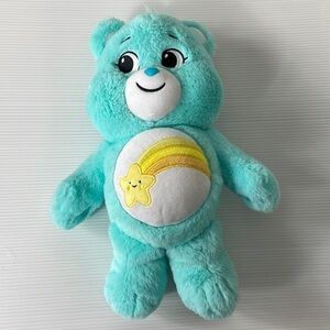Care Bears teal color wish bear embroidered face plushie